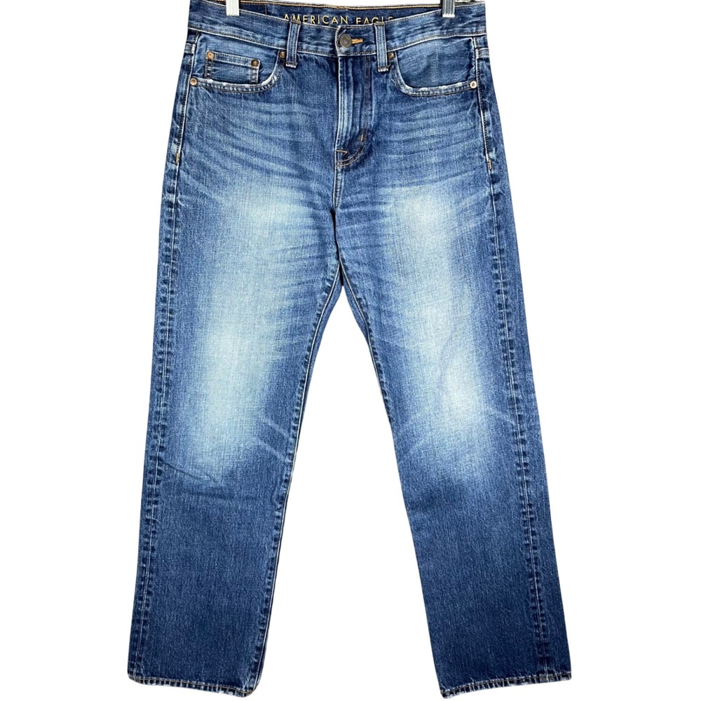 American Eagle Straight Leg Jeans Mens 29x30 Blue Medium Wash Denim Mid‎ Rise